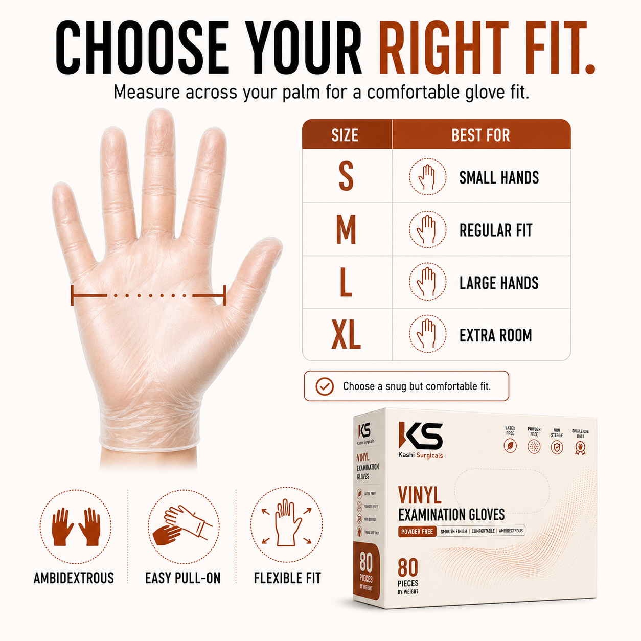 Clear Vinyl Powder Free Gloves – Pack of 80